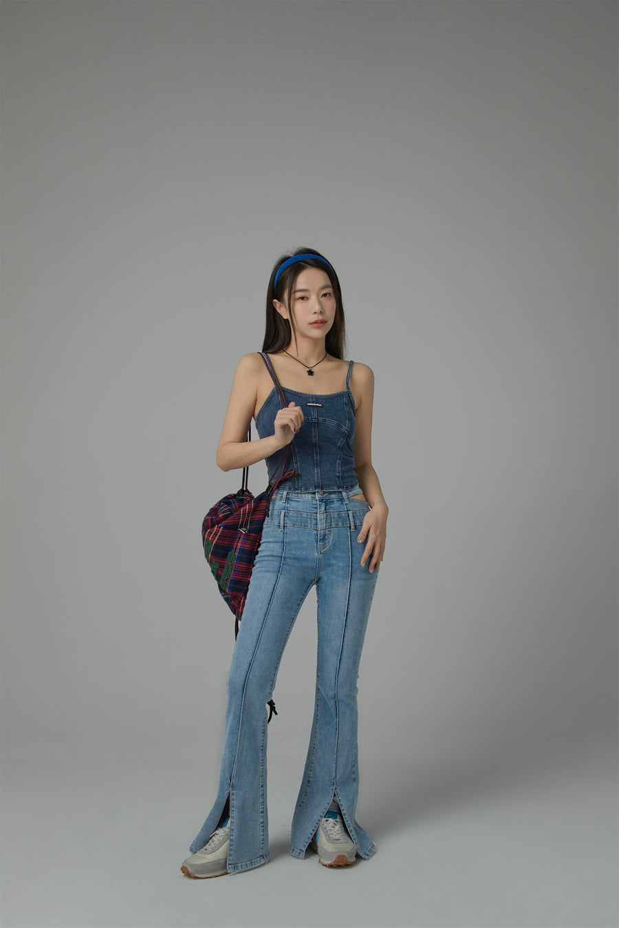 CHUU Vintage Denim Sleeveless Bustier Top