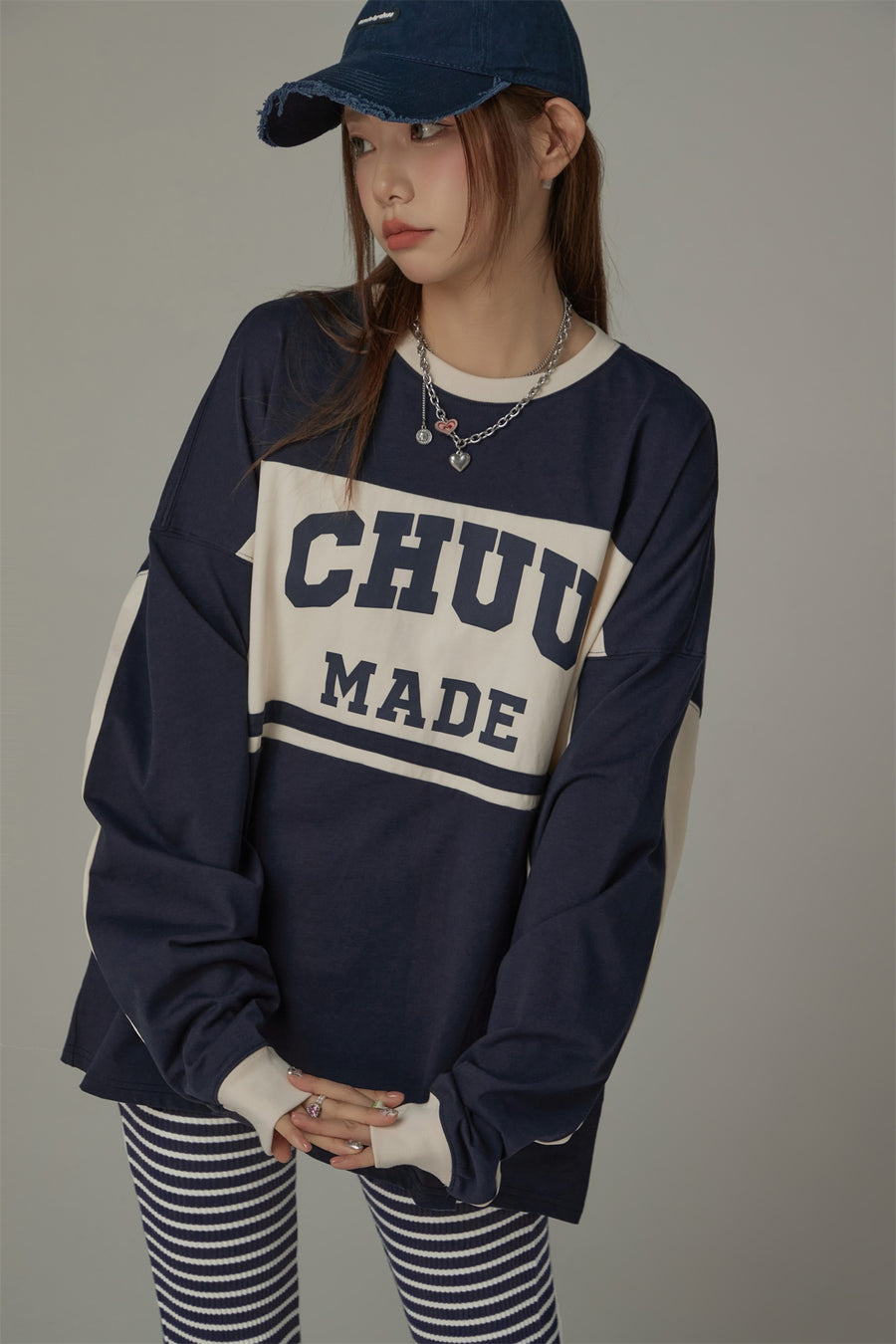 CHUU Chuu Made Color Matching Loose Fit T-Shirt