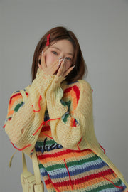 Rainbow Stripe Knit Sweater