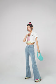 Puff Sleeve Cropped Shirt