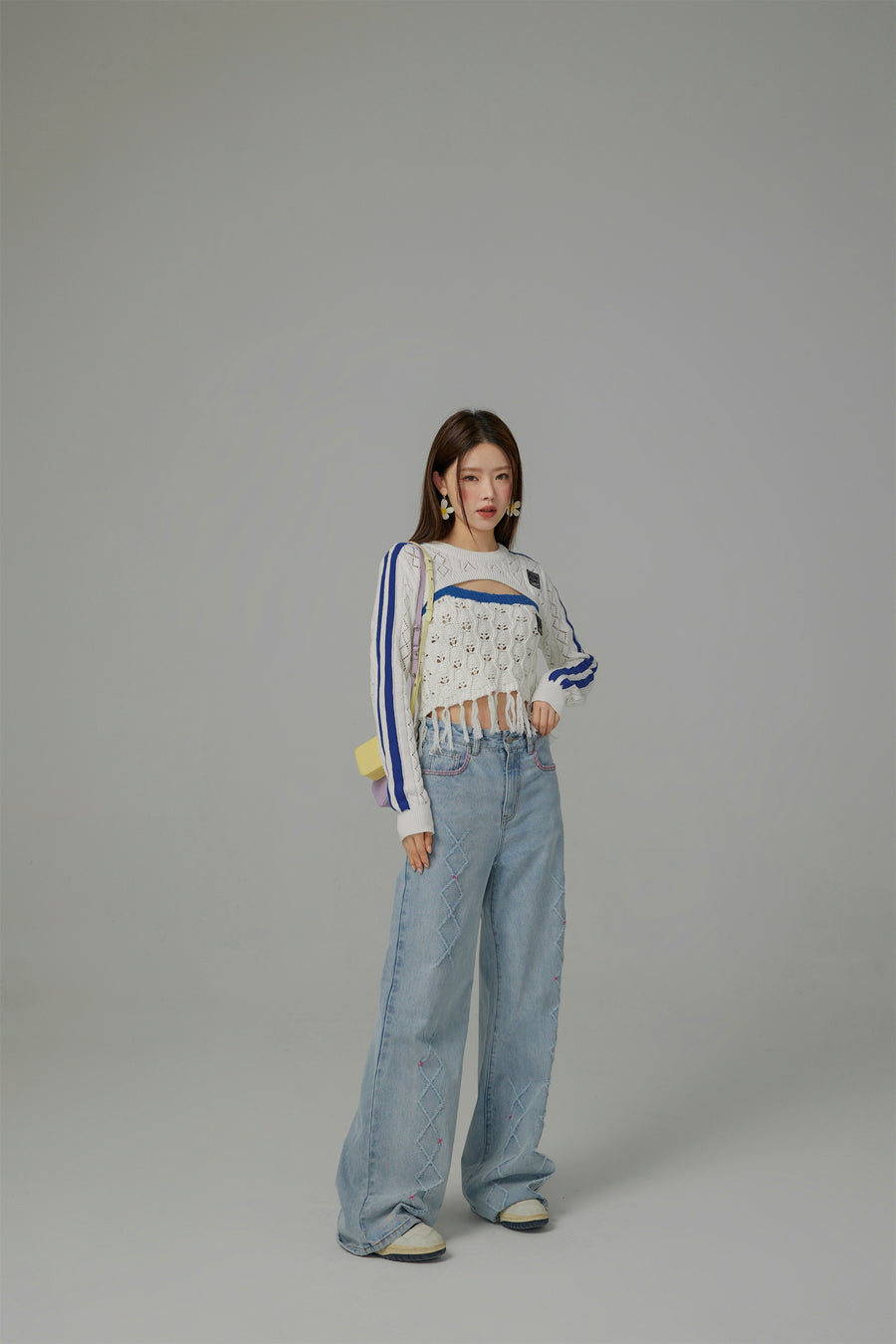 CHUU Positive Spark Knit Maxi Crop Top