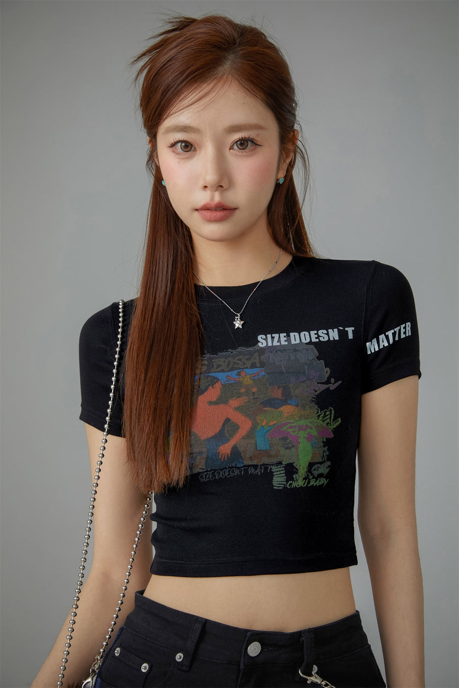 CHUU Size Doesnt Matter Beach Day Cropped T-Shirt