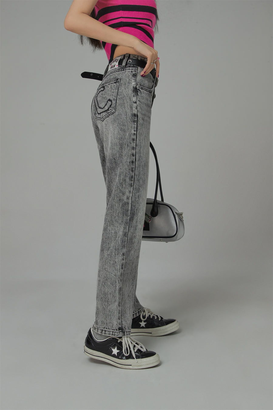 CHUU Vintage Wash Straight Jeans