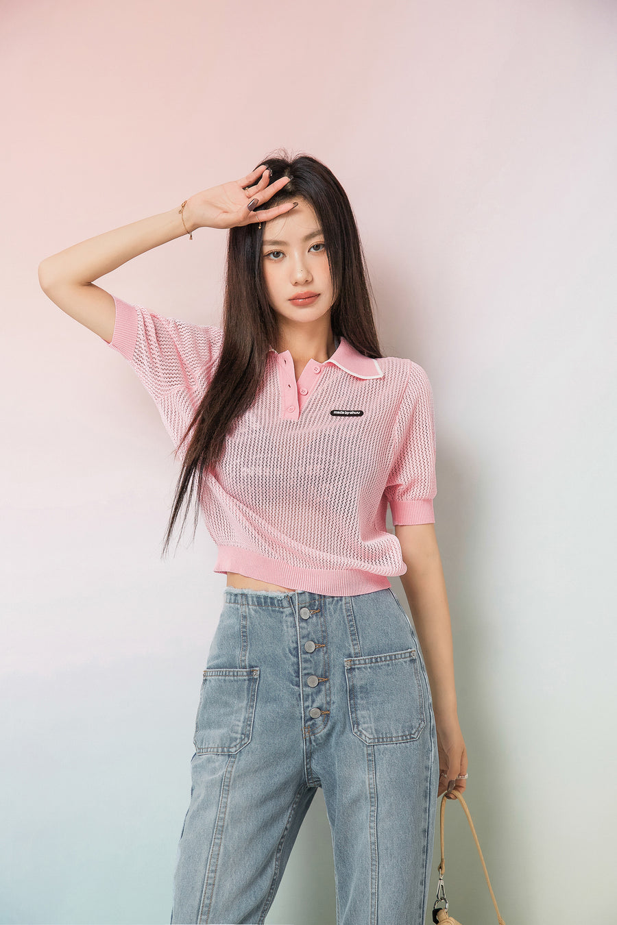 CHUU Where This Is Going Polo Knit Top