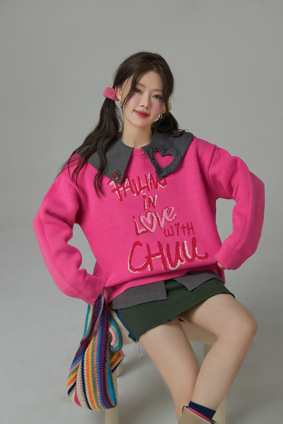 CHUU You And I Loose Fit Long Sleeve Knit Sweater