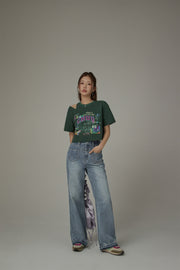 Open Shoulder Circus Loose Fit T-Shirt