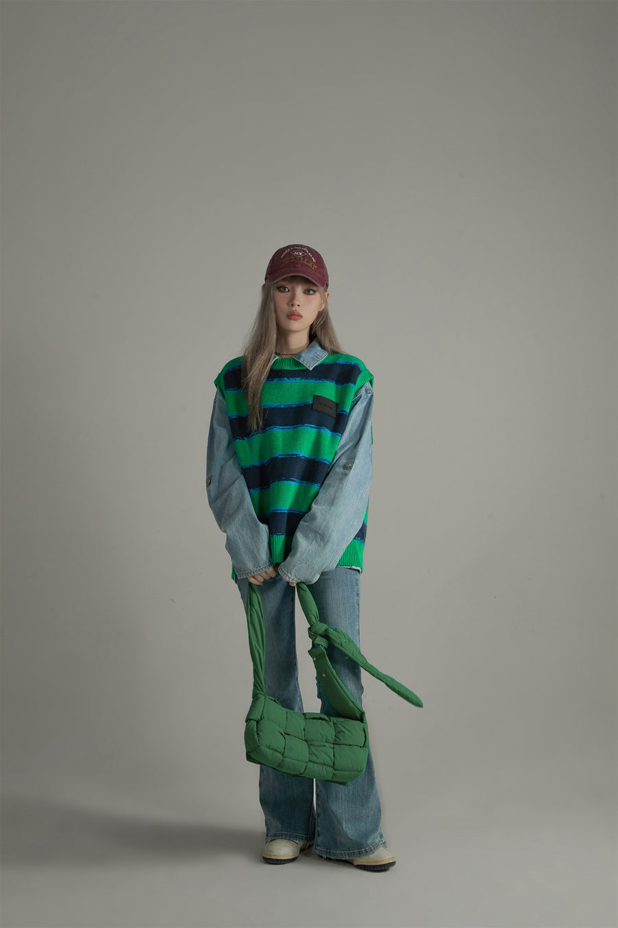 CHUU Big Stripes Knit Vest