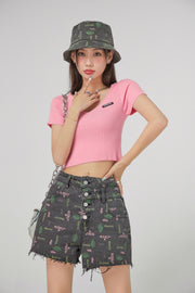 Colorful Chuu Denim Bucket Hat