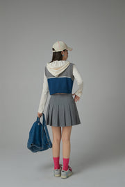 V-Neck Color Matching Knit Vest