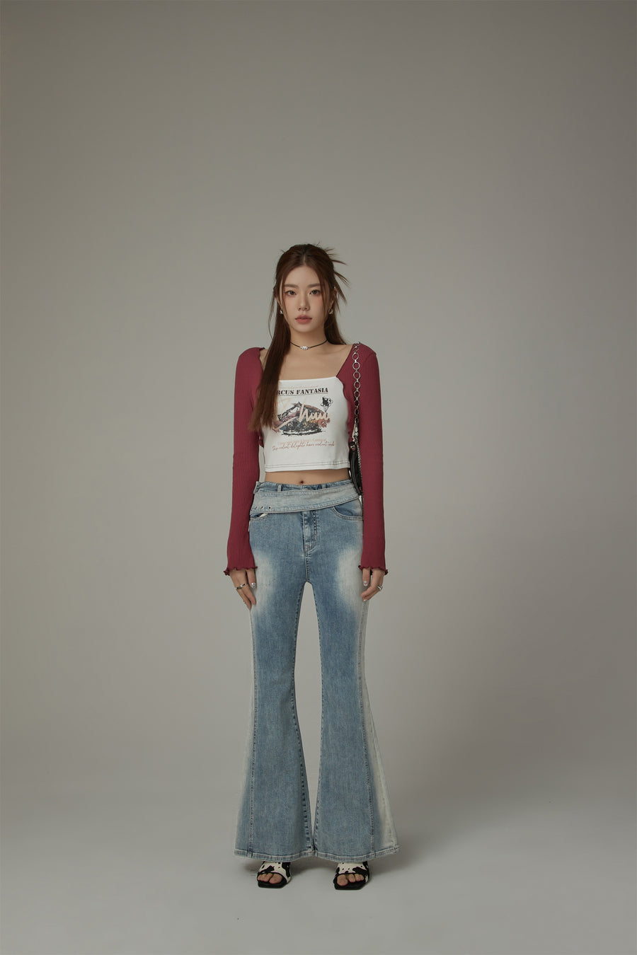 CHUU Washed Bootcut Denim Jeans