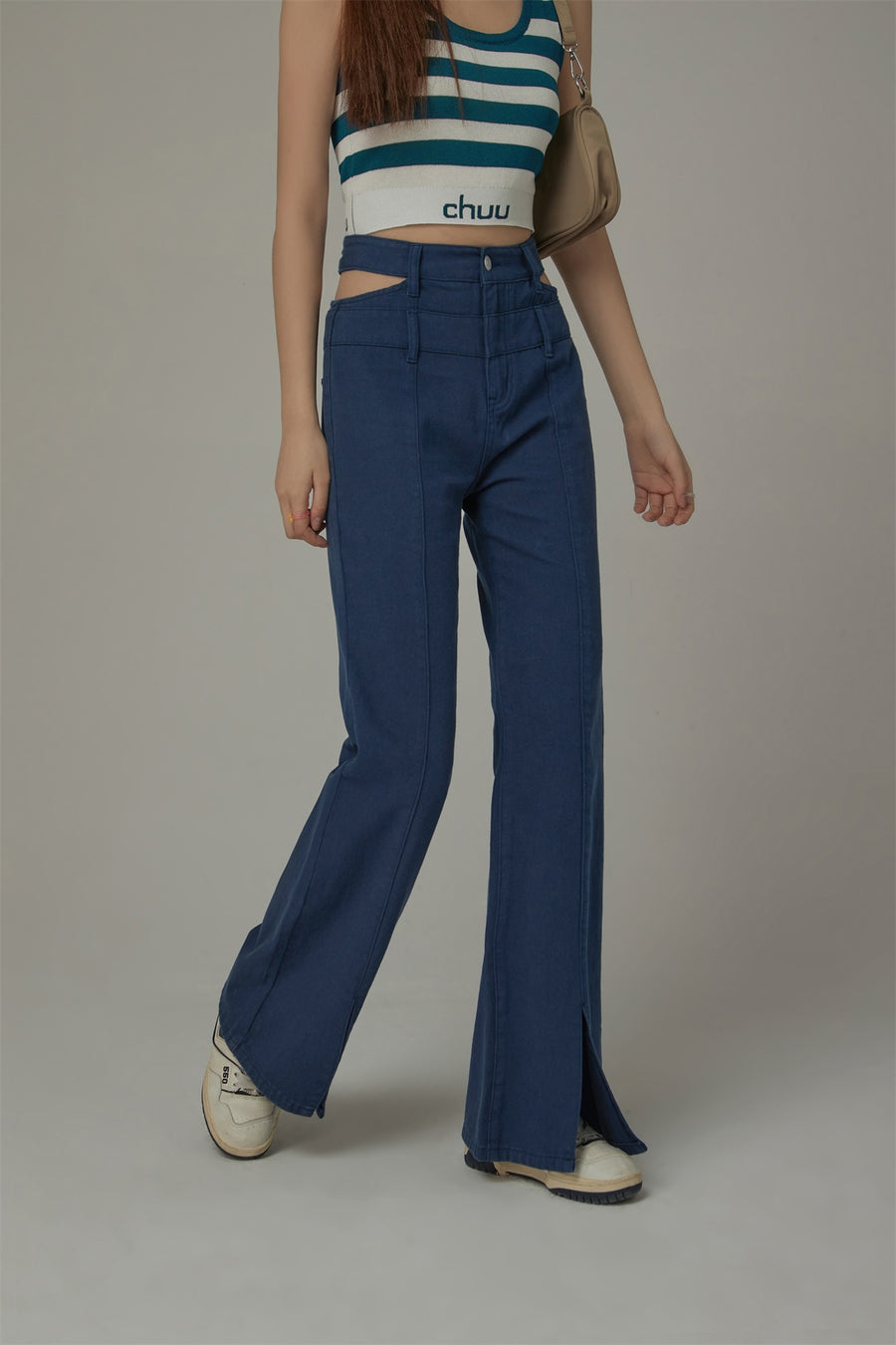 CHUU Side And Front Slits Bootcut Pants