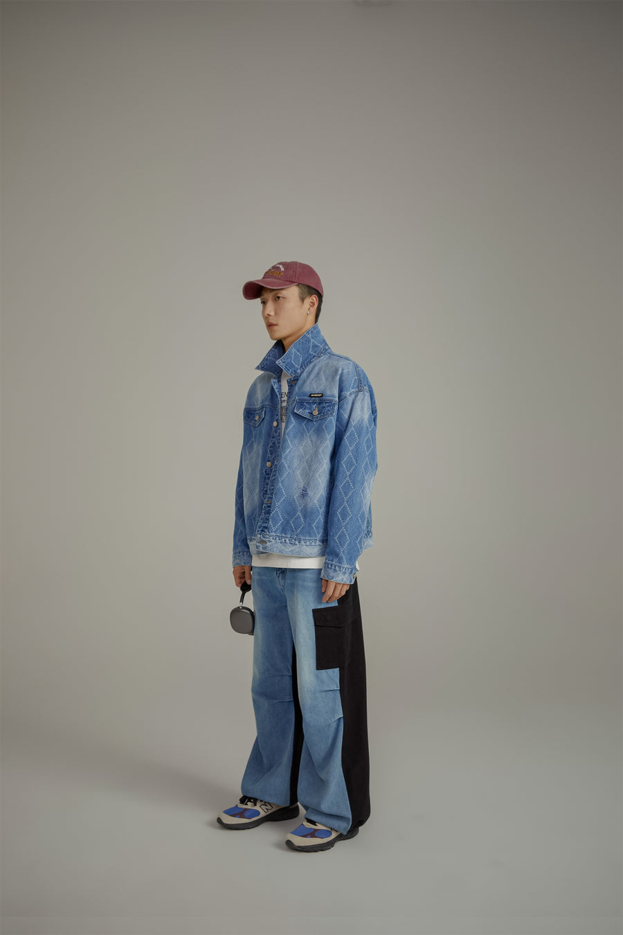 CHUU Argyle Denim Jacket