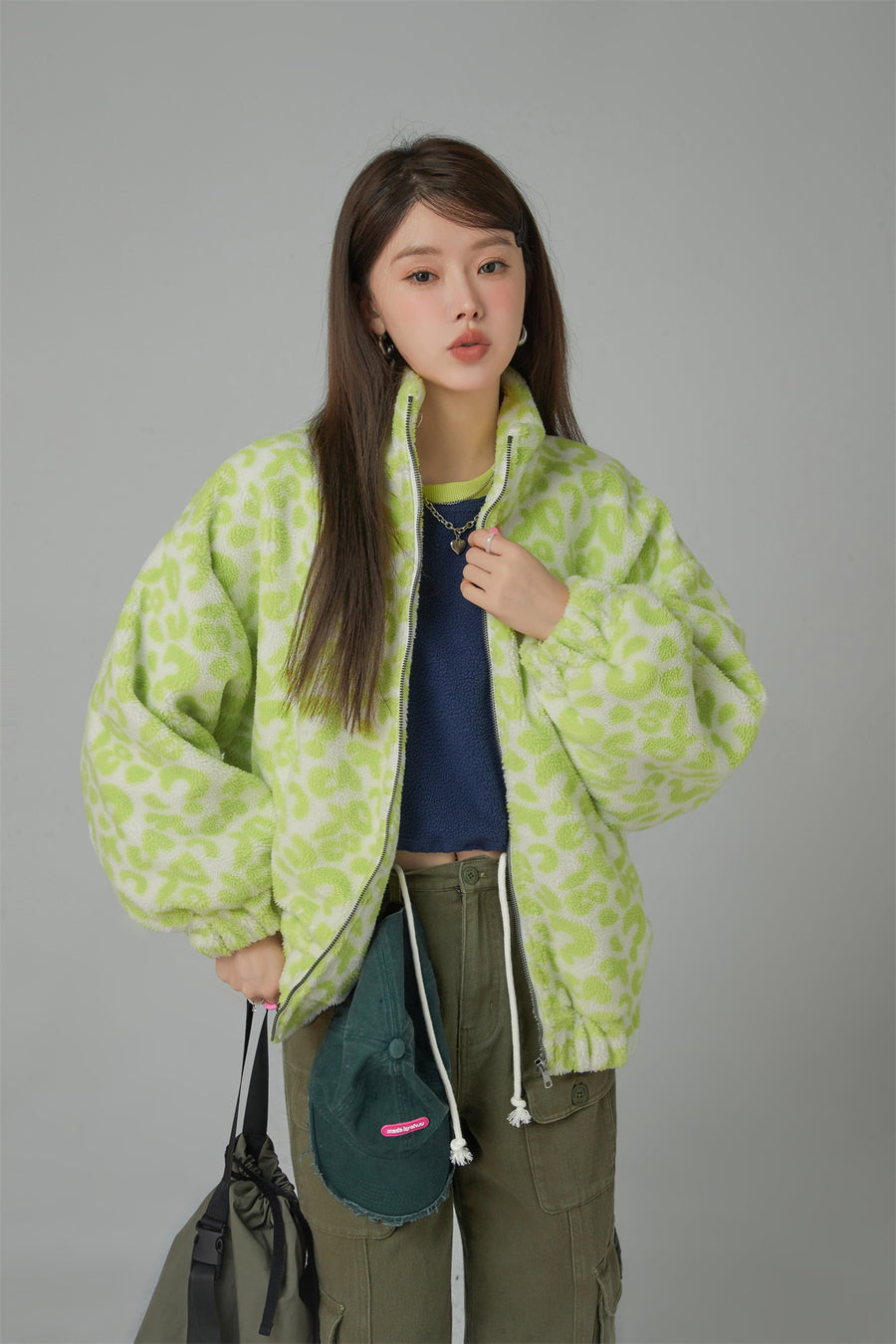 CHUU Million Dollar Seeker Leopard Fleece Loose Fit Jacket