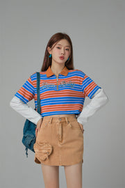 Only Upwards Color Stripe Crop T-Shirt