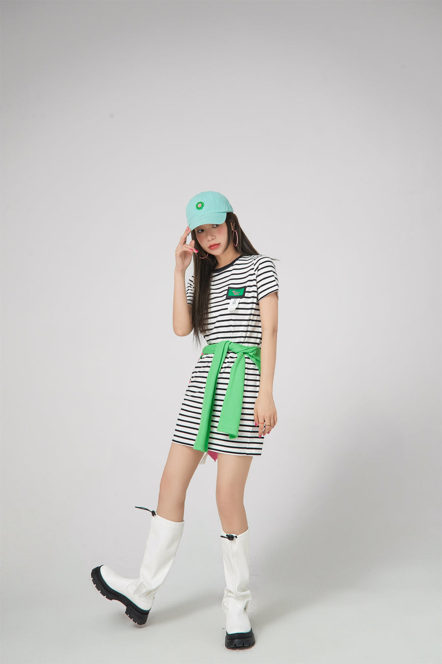 CHUU Spill Your Secrets Stripes Dress