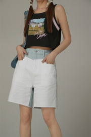 Contrast Two Toned Wide Shorts