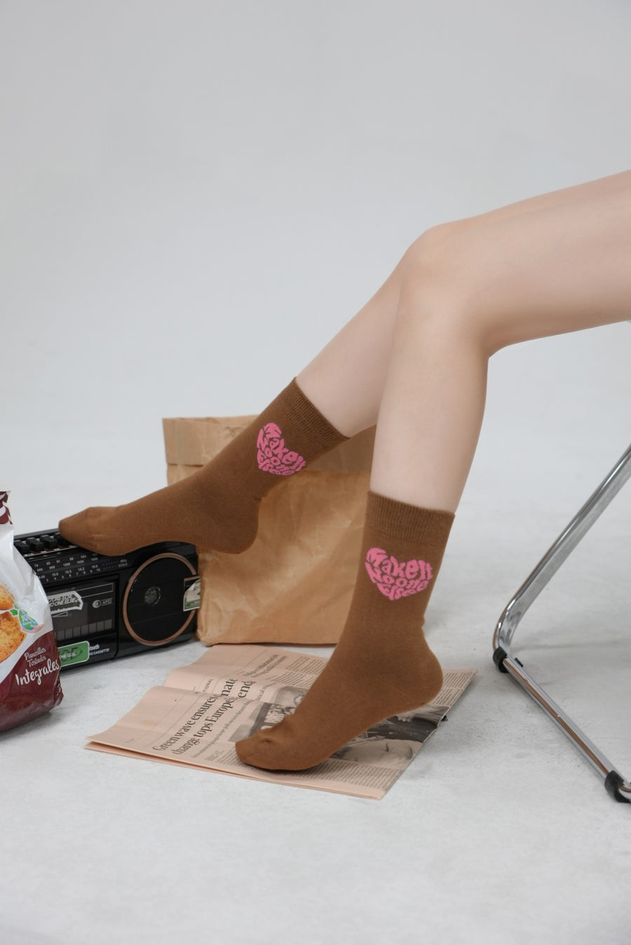 CHUU Make It! Heart Logo socks