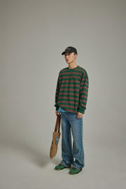 Stripe Color Sweatshirt