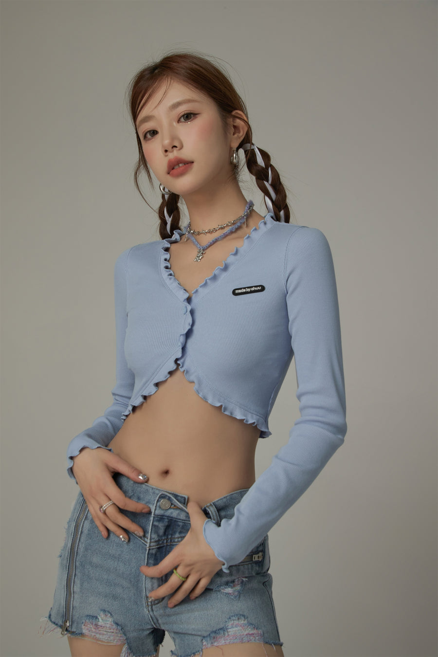 CHUU Ruffle Bolero Cardigan