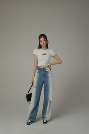 Chuu Cherry Lettuce Hem Cropped Top