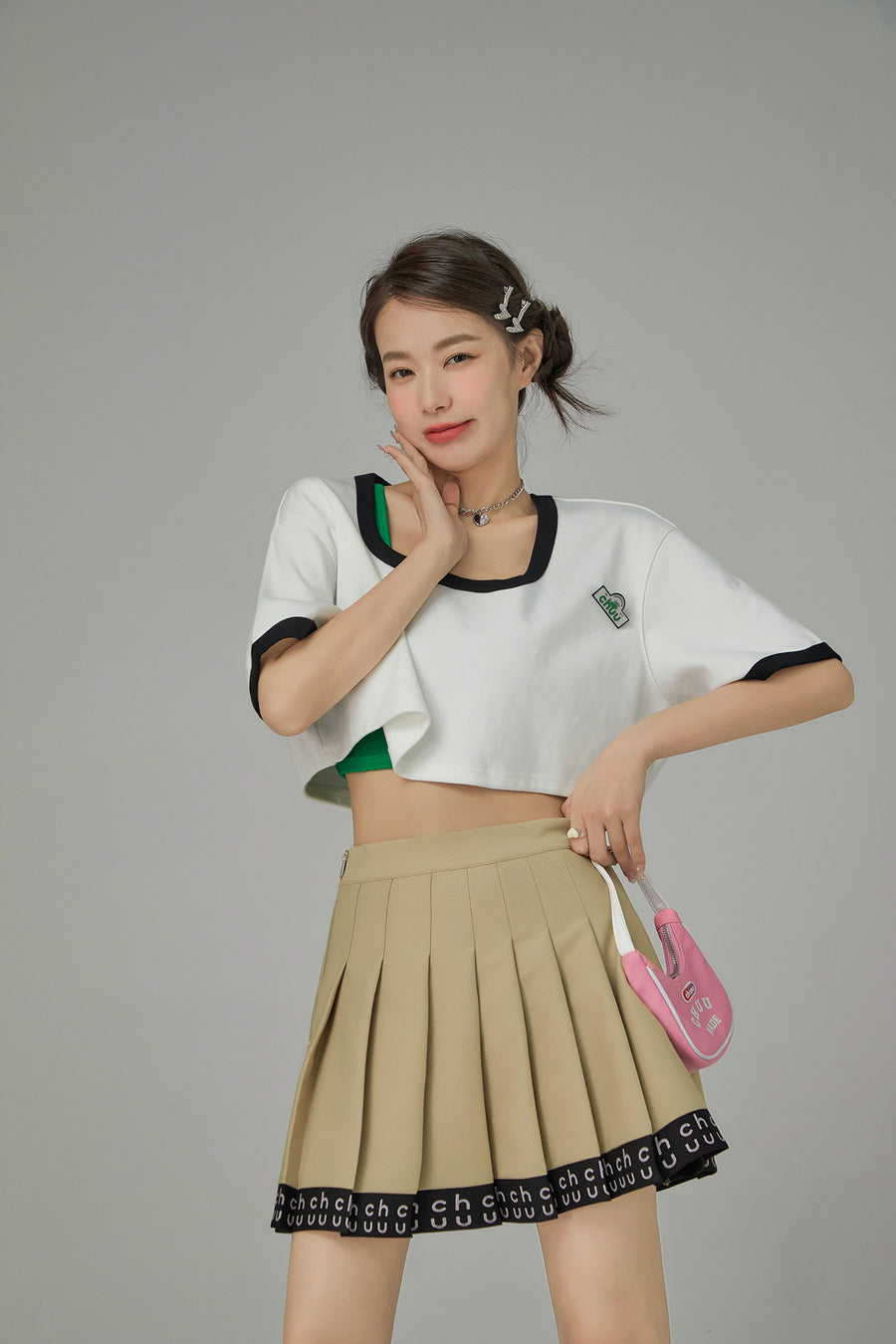 CHUU Boat-Neck Loosefit Crop Top