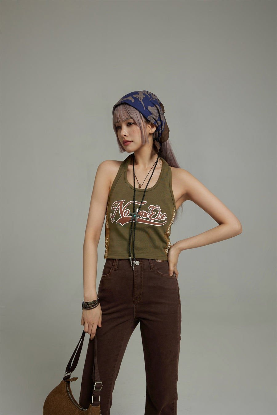 CHUU Vintage Halter Noe Logo Top