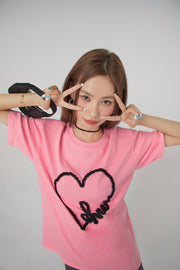 Chuu Lace Heart Loosefit T-Shirt