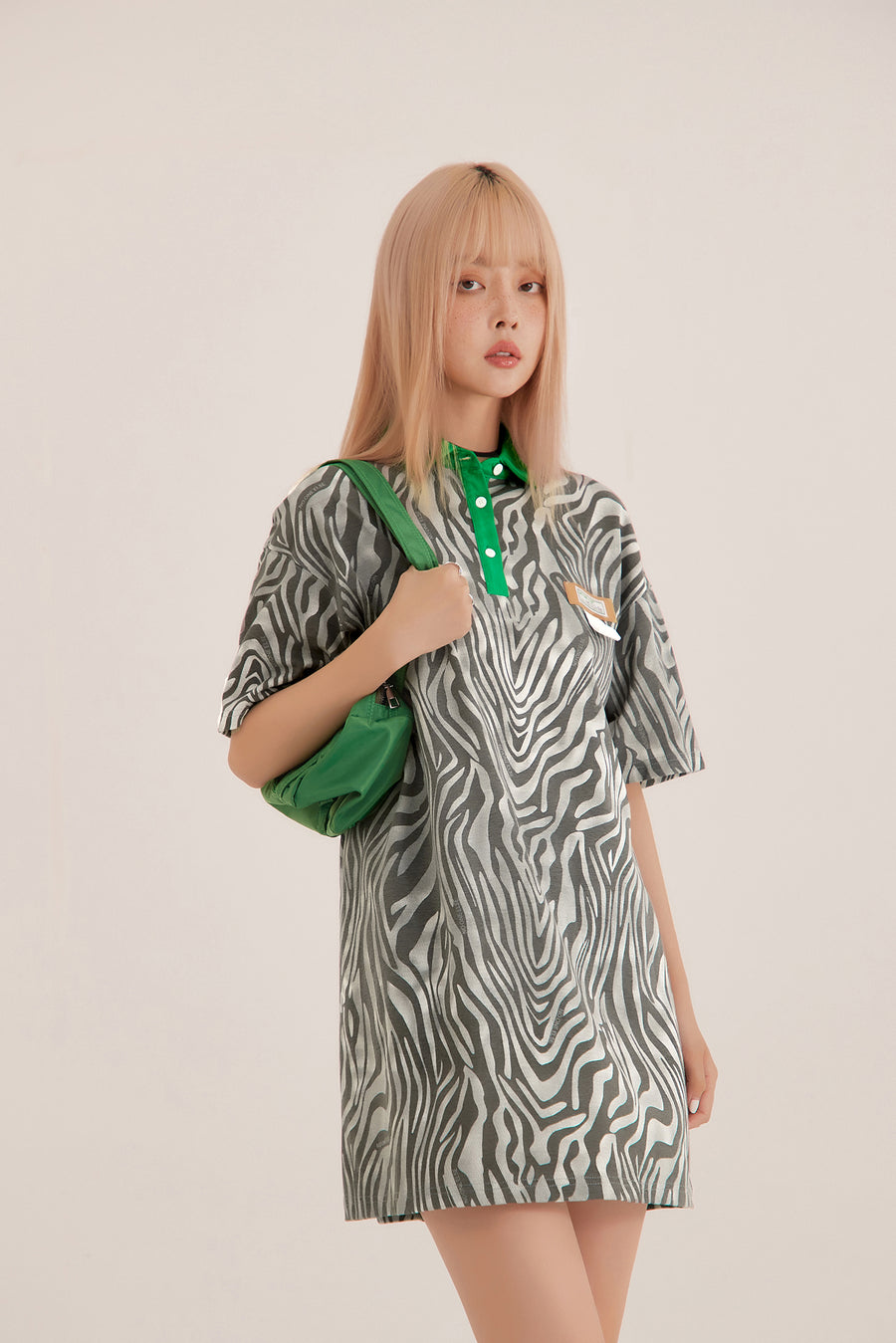 CHUU Zebra Loosefit T-Shirt Dress