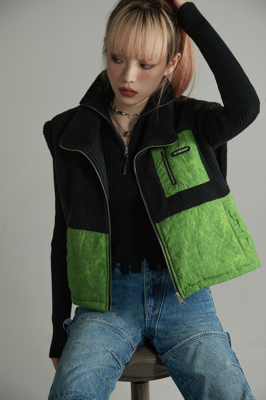 CHUU Color Blocking Vest