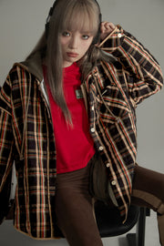 Vintage Check Loose Fit Boyfriend Shirt