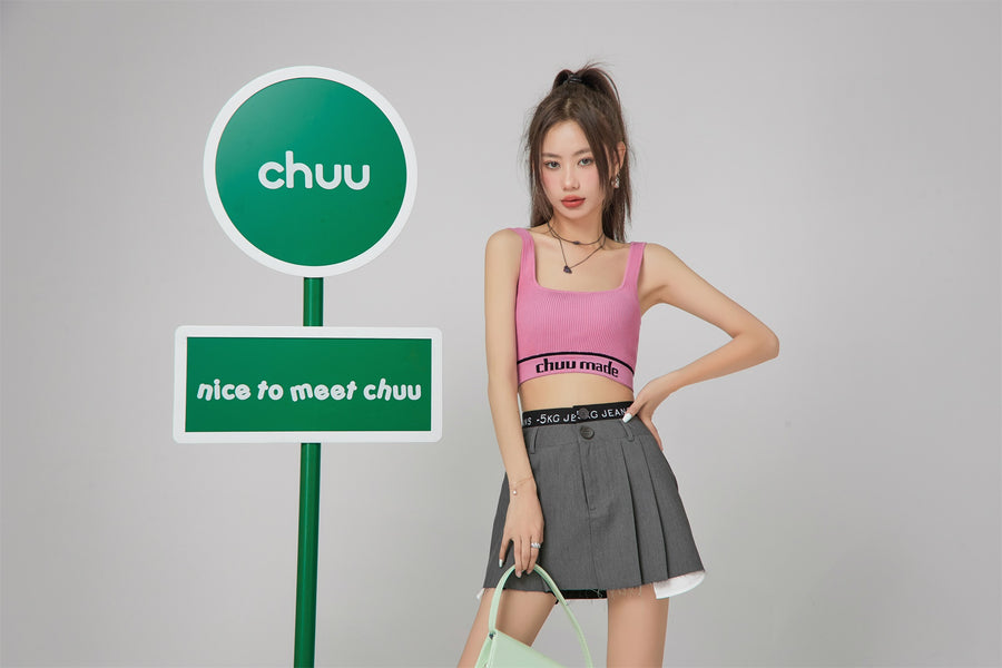 CHUU Chuu Made Ribbed Crop Sleeveless Top