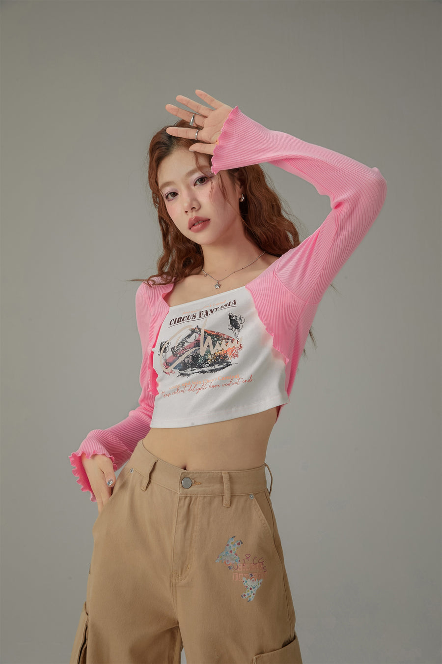 CHUU Chuu Circus Color Cropped T-Shirt