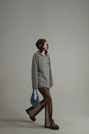 Striped Overfit Long-Sleeves Hoodie