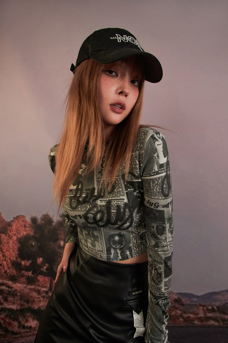 CHUU Noe Simple Embroidery Denim Hat