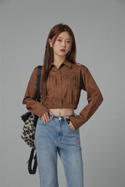 Shirred Cropped Shirt