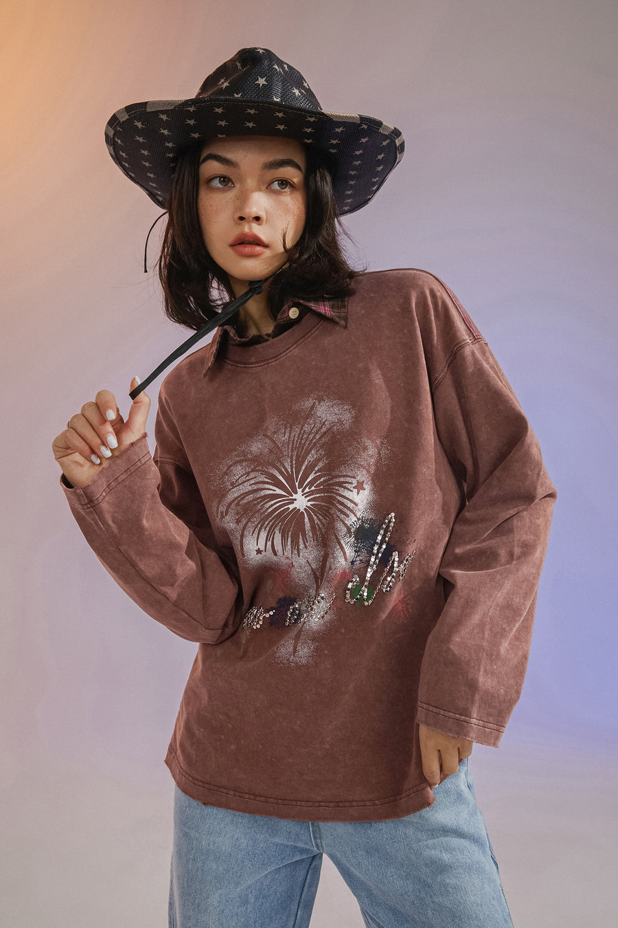 CHUU Fireworks Loose Fit Sweatshirt