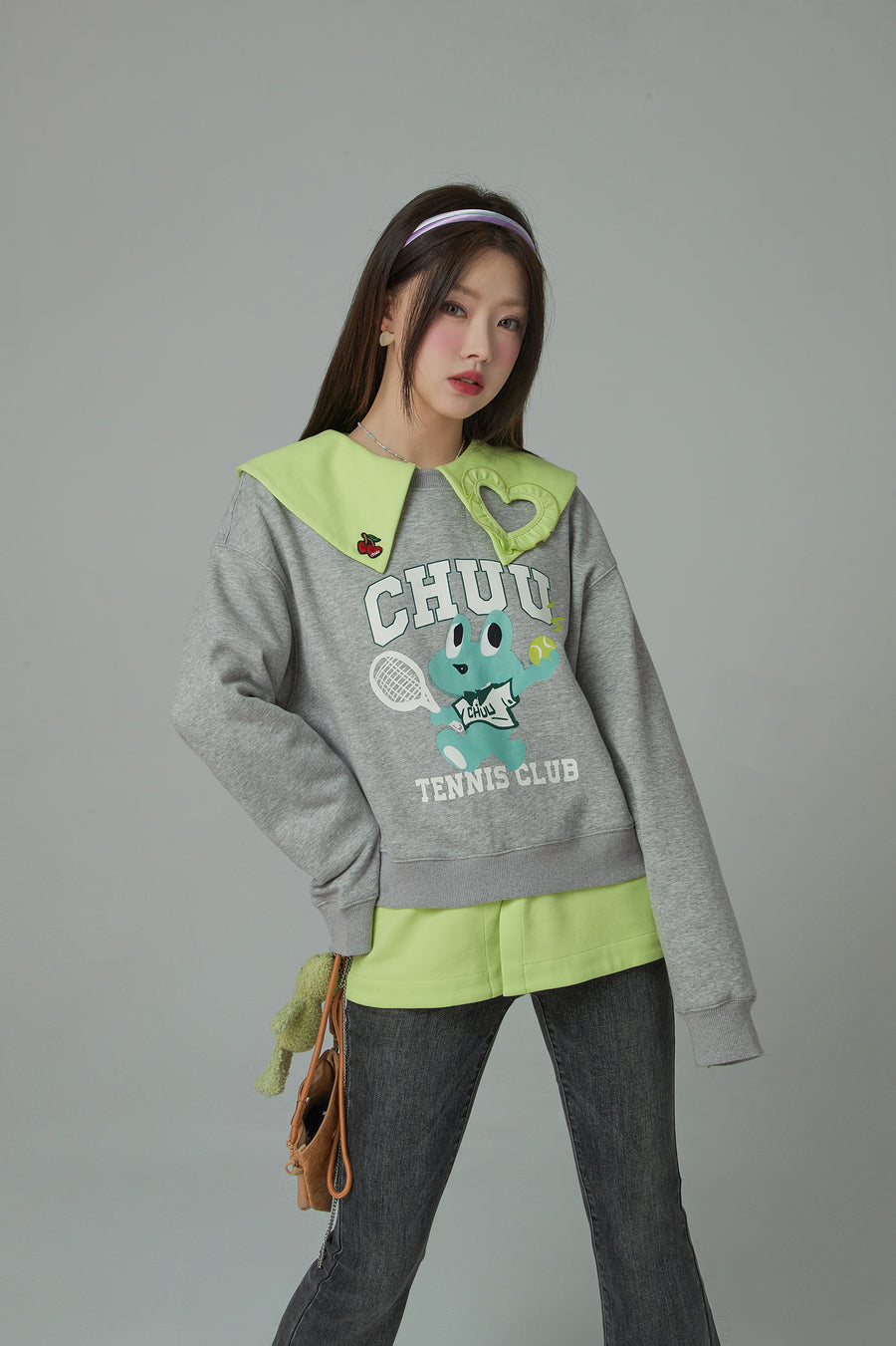 CHUU Tennis Frog Loose Fit Sweatshirt