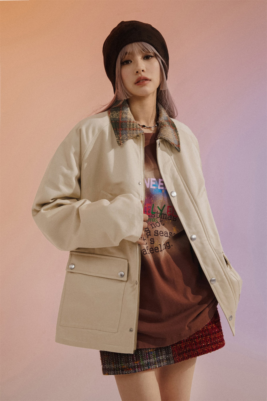 CHUU Golden Collar Raglan Jacket