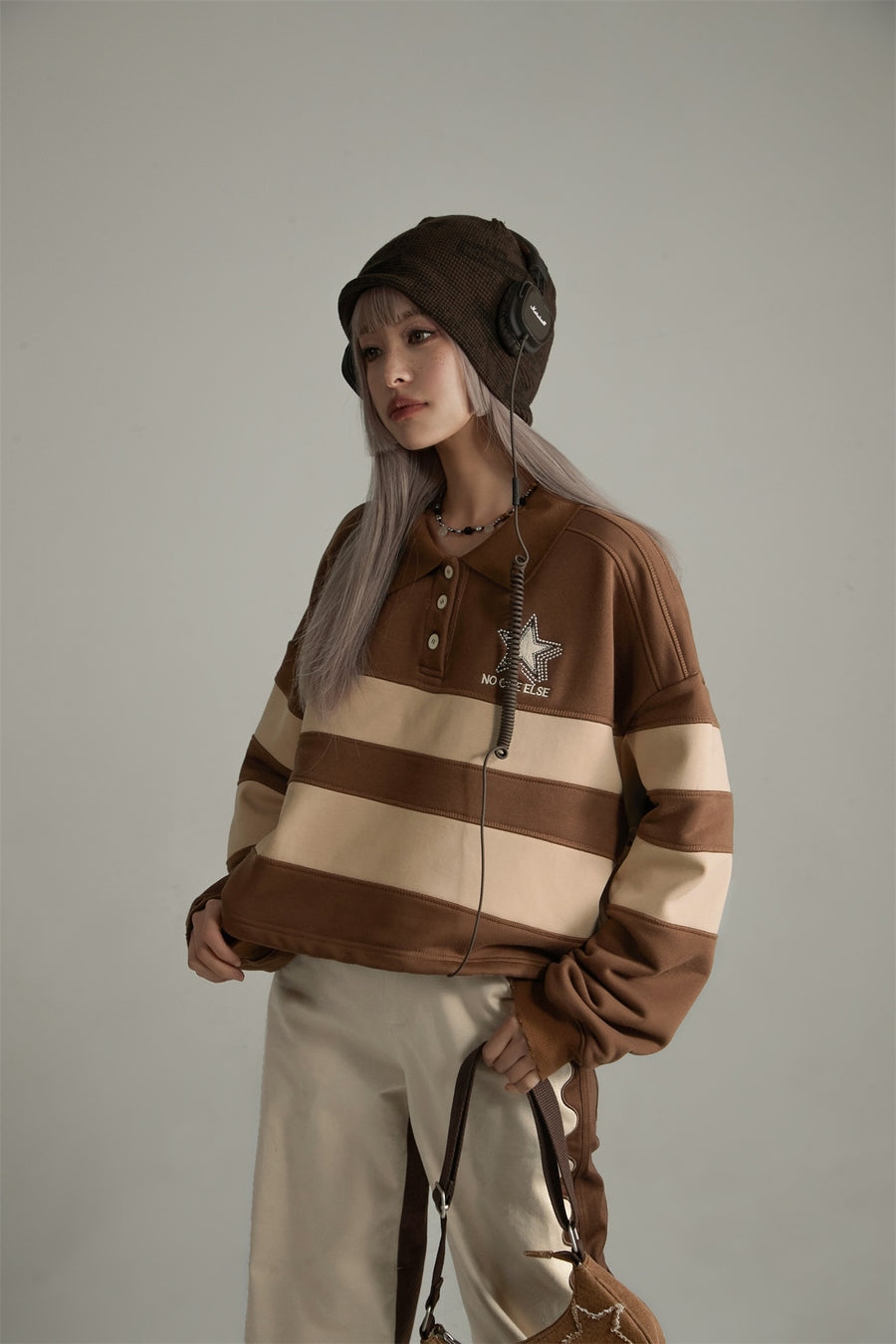 CHUU Polo Neck Vintage Sweatshirt