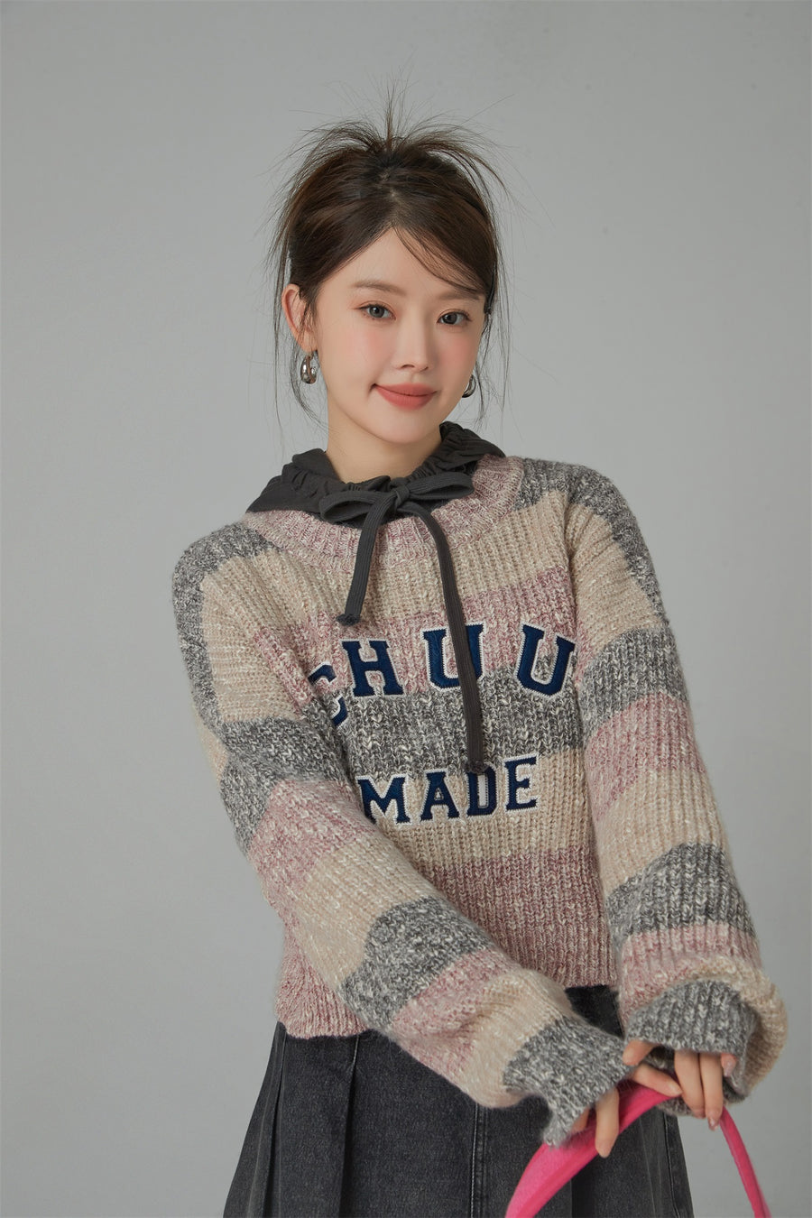 CHUU Crazy Chill Ribbed Loose Crop Knit Sweater