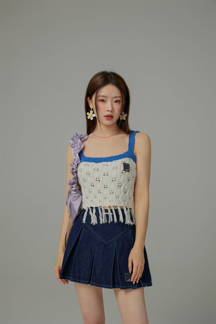 CHUU Positive Spark Fringe Sleeveless Top