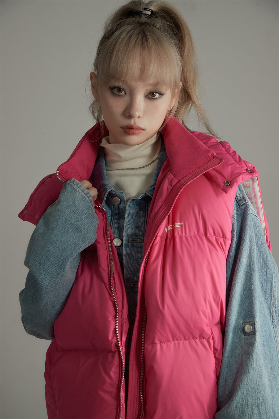 CHUU Oversize Duck Down Padded Vest