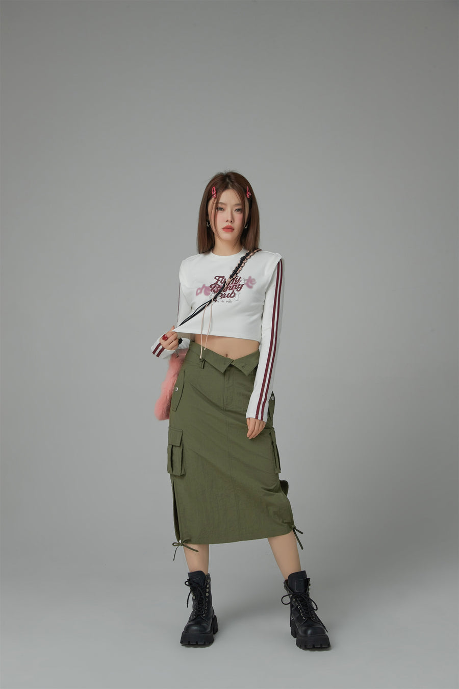 CHUU Cargo A-Line Long Skirt