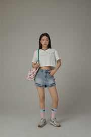 Colored By Chuu Printed Logo Cropped T-Shirt