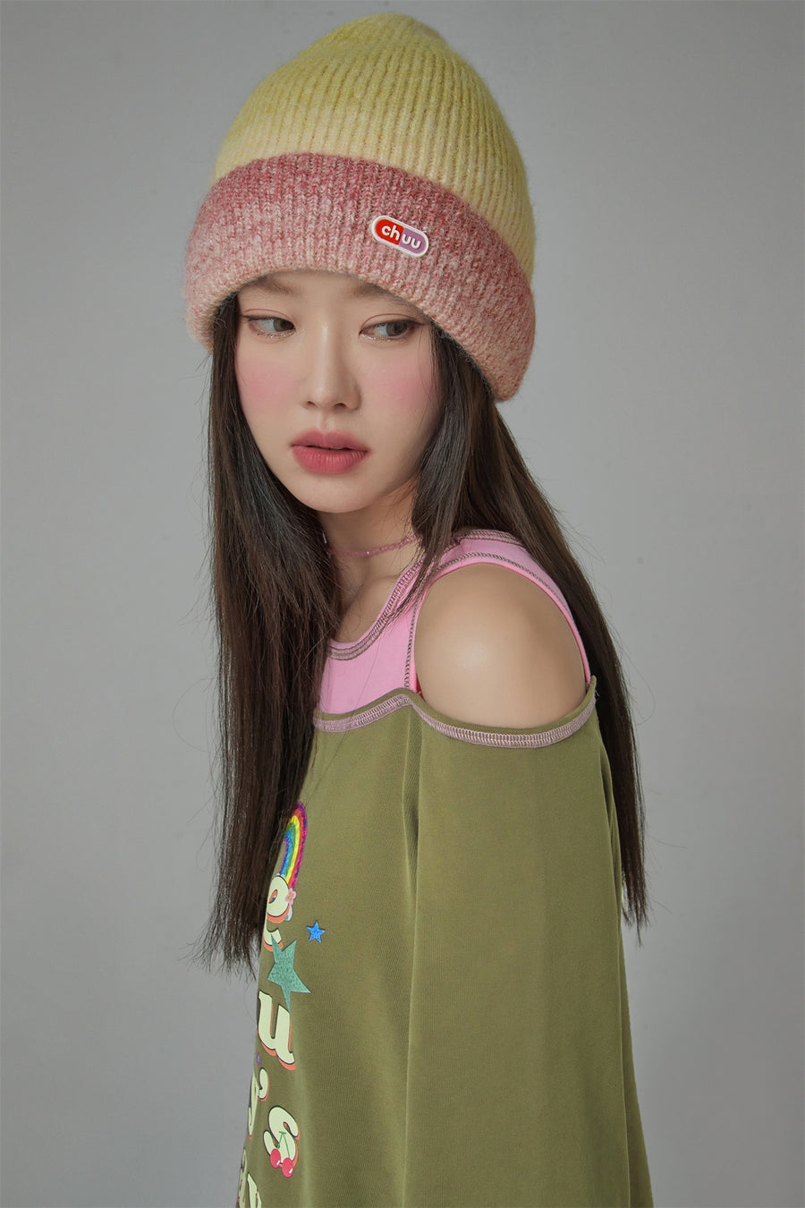 CHUU Gradient Knit Beanie Hat