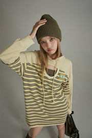 Loose Striped Hoodie Dress