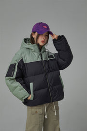 Two Tone Duck Down Puffer Coat