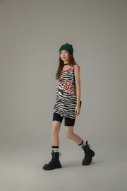 Zebra Sleeveless Loose Fit T-Shirt