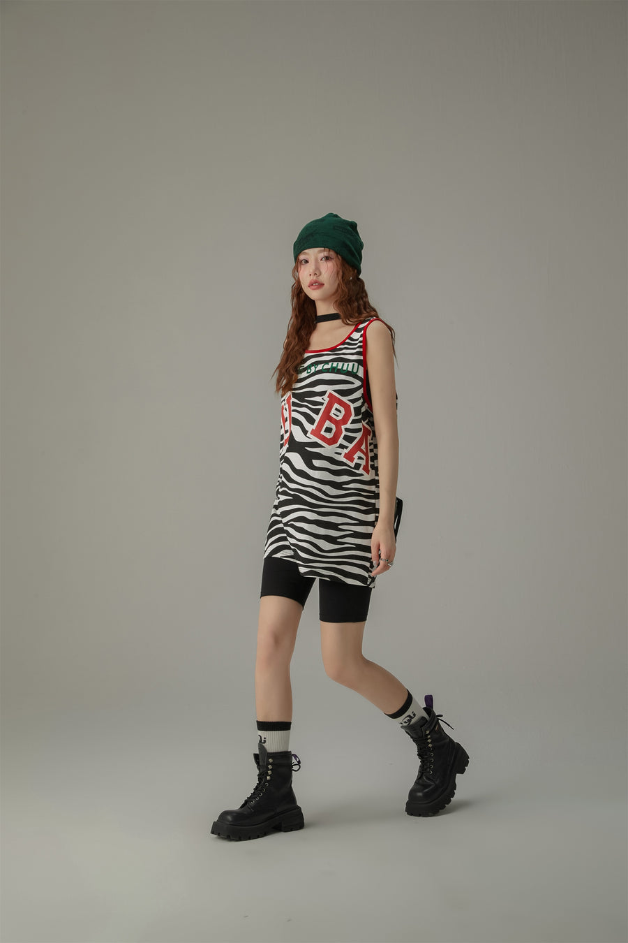 CHUU Zebra Sleeveless Loose Fit T-Shirt