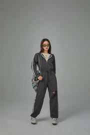 Hoodie Zip-Up Jogger Jumpsuit